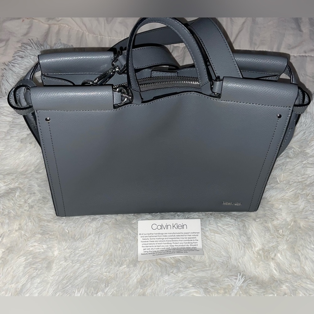 NWOT  Calvin Klein Crossbody Satchel Purse in Blue/Grey